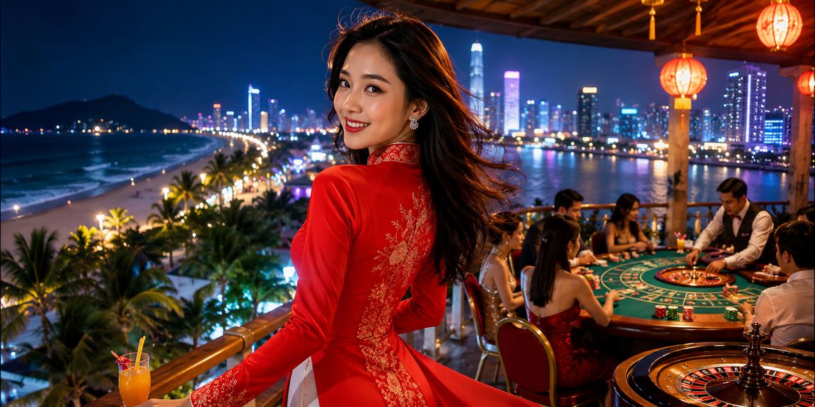 Người phụ nữ mặc áo dài tại Sài Gòn sử dụng điện thoại để cá cược trực tuyến