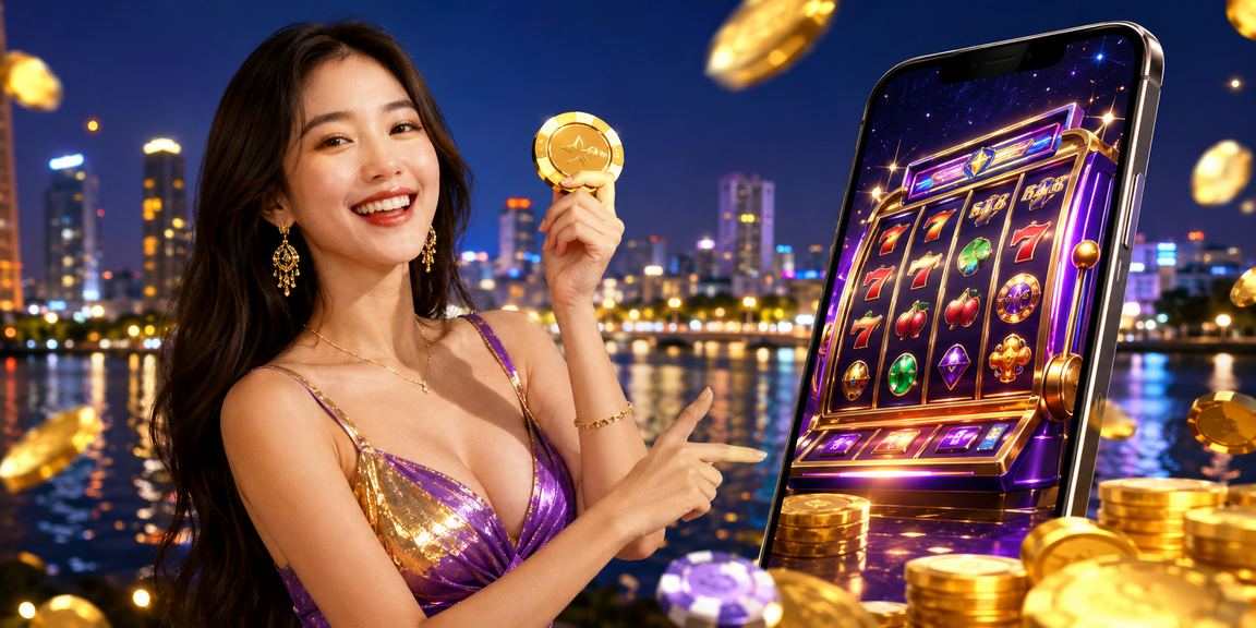 Bàn casino trực tuyến Việt Nam với ánh đèn neon